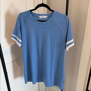Blue Striped Sleeve T-Shirt